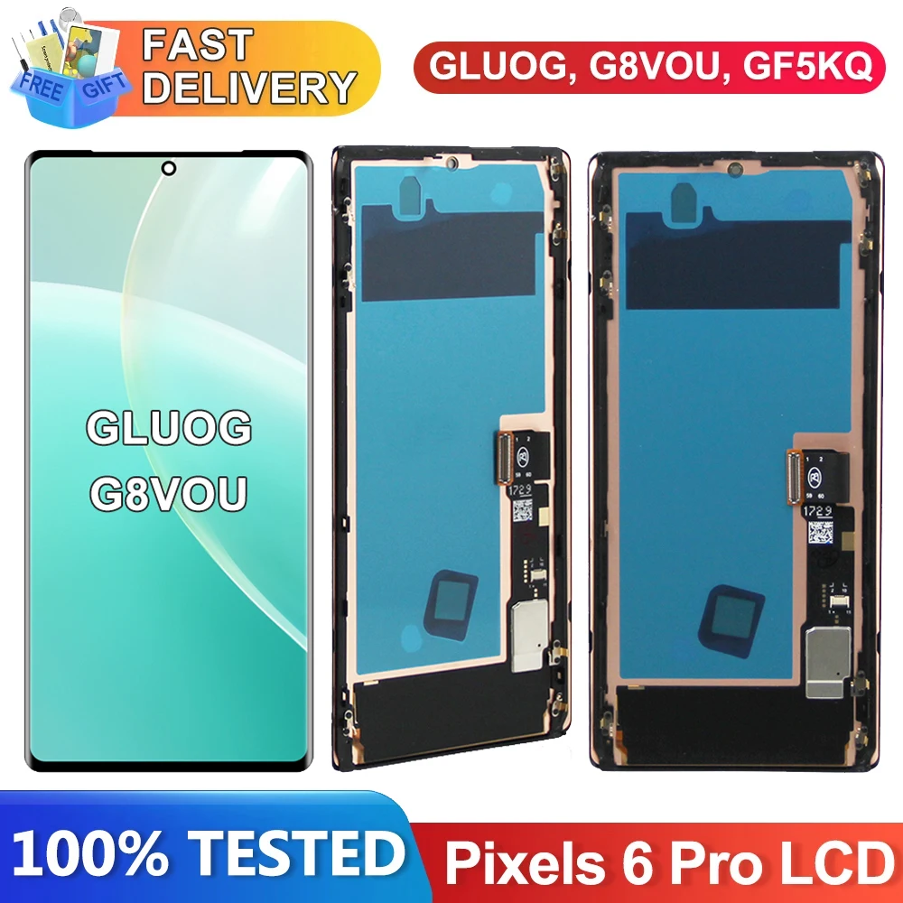 AMOLED Screen for Google Pixel 6 Pro GLUOG G8VOU GF5KQ Lcd Display Digital Touch Screen with Frame for Google Pixel 6 Pro