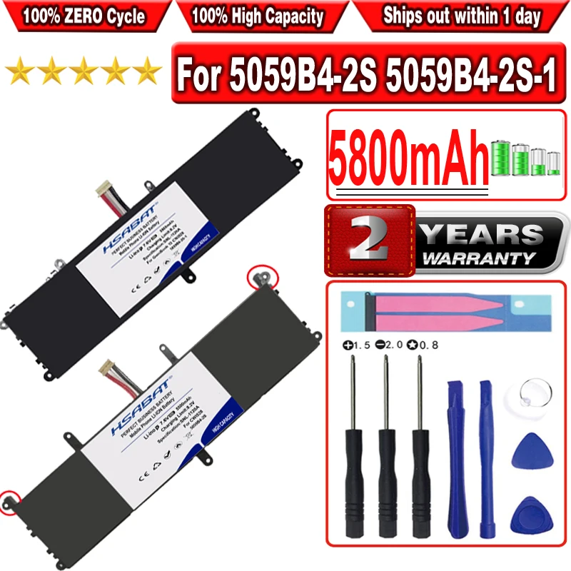 HSABAT 5800mAh 5059B4-2S-1 2ICP5/55/115 Laptop Battery for Chuwi GemiBook Pro CWI528,Pro 14 CWI529 Q512G20090943 5059B4-2S