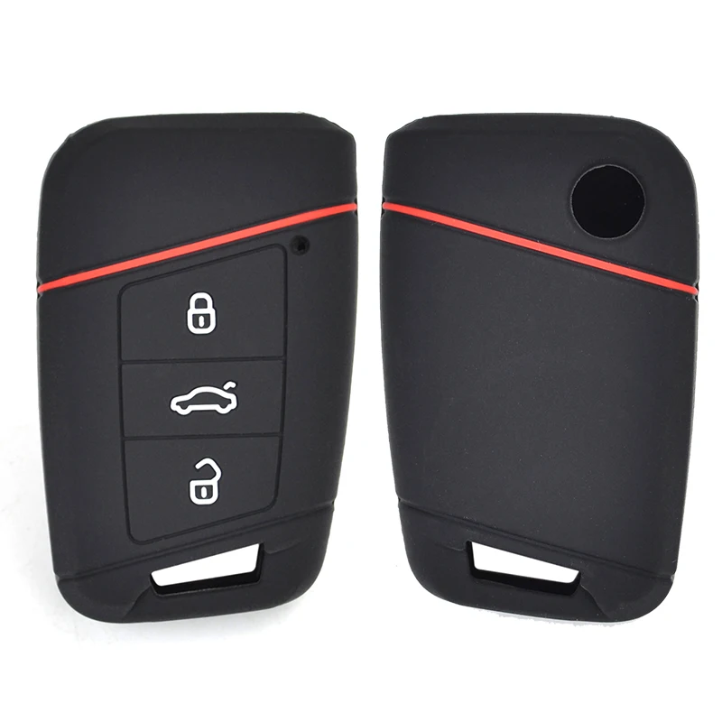 

Silicone Key Cover Case For VW PASSAT Jetta Skoda Kodiaq Superb A7 2015 2016 2017 2018 2019 2020 Fob Shell Skin Protector Holder