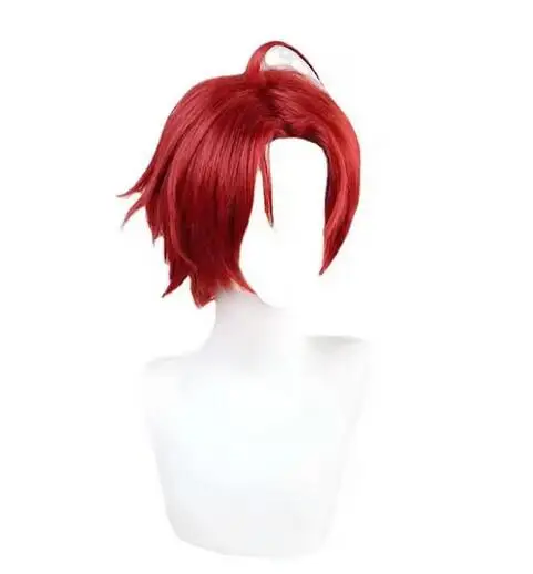 Shanks Cosplay Parrucca sintetica Anime Cospaly Uomo Corto Rosso Resistente al calore Capelli sintetici Parrucche per feste di Halloween