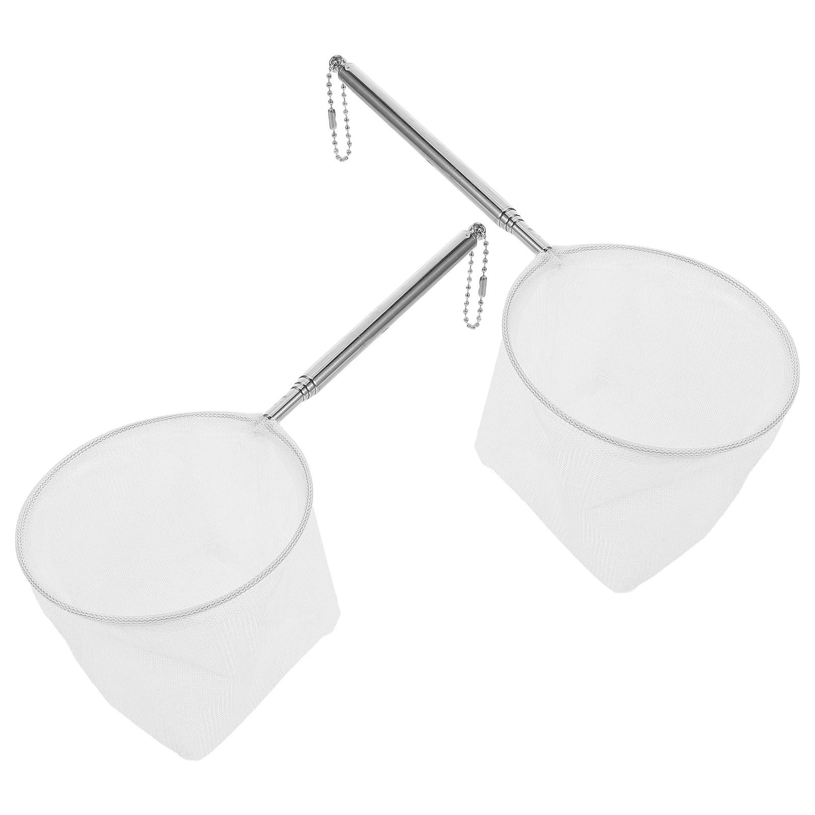 

2Pcs Extendable Telescopic Fishing Net Stainless Steel Portable Collapsible Fine Mesh for Pond Aquarium Freshwater Saltwater