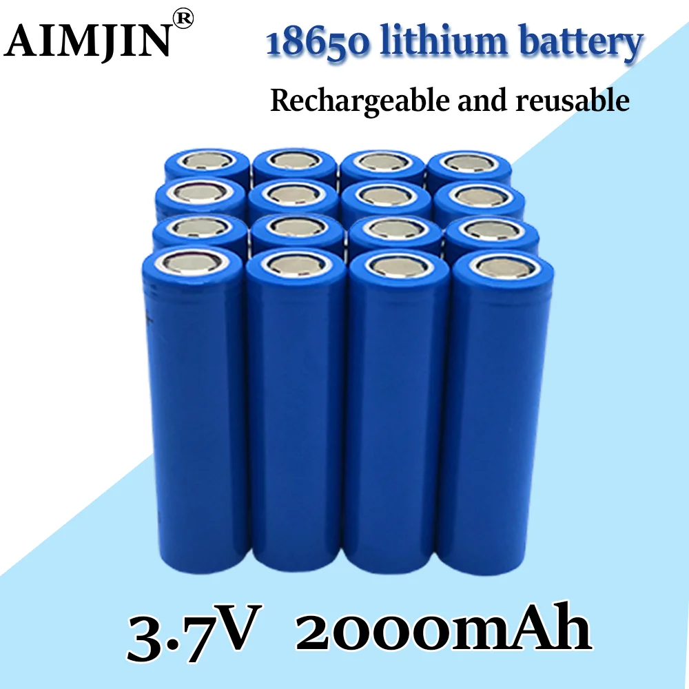 

3.7V 18650 rechargeable lithium battery 2000mAh battery can be assembled