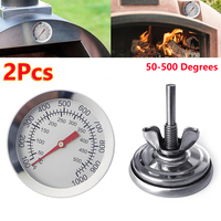 2Pcs Stainless Steel BBQ Smoker Grill Thermometer Temperature Gauge 50-500 Degrees Celsius Barbecue Kitchen Accessories Camping
