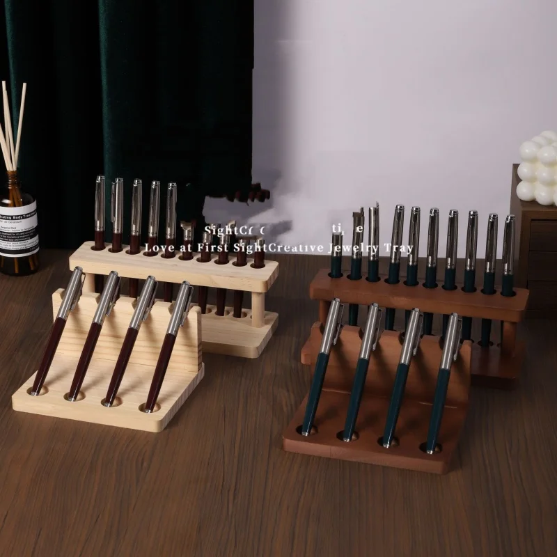 1 Stück Schreibtisch-Organizer aus Holz in Walnussfarbe – Stifthalter, Handyhalterung und Aufbewahrungslösung für Büro und Schule – Detail 1