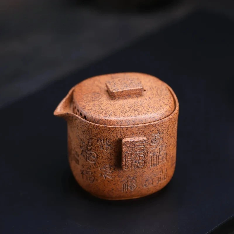 

200 мл антикварные чайники из фиолетовой глины Исин, горшок ручной работы, необработанная руда, фарфоровая грязевая чайница, чайник, чайный сервиз Zisha