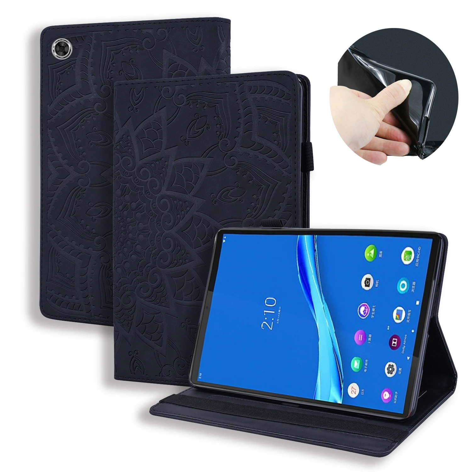 

Чехол для Lenovo Tab M10 3rd Gen 10,1 TB-328FU TB-328XU 2022, задняя панель из ТПУ, чехол для планшета с Цветочным Тиснением, кожаный чехол