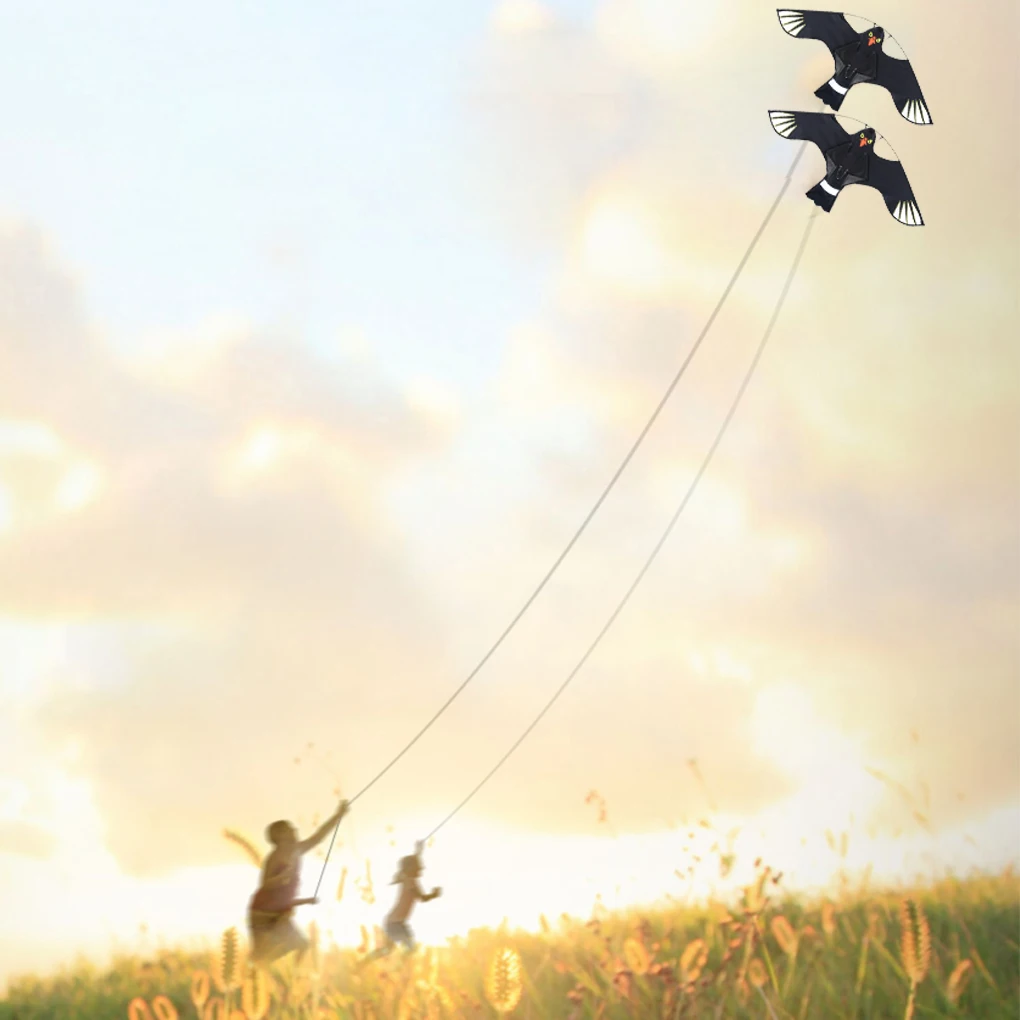 Repelente de aves de 1,2 m, emulación de cometa de águila, cometa de halcón volador, espantapájaros, repelente de aves para jardín, espantapájaros