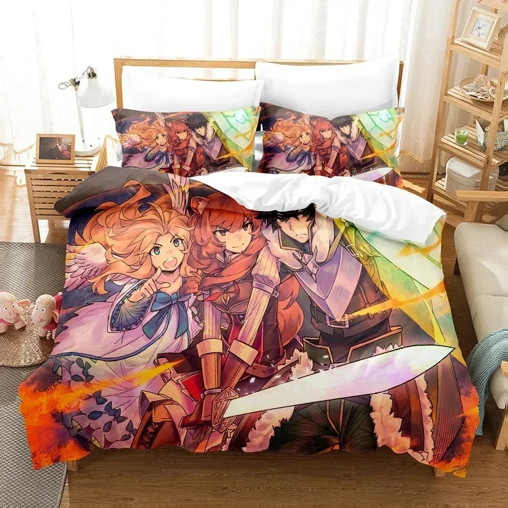 3D The Rising of the Shield Hero Printed Bed Set Duvet Cover Pillowcase Bedding Set Linen Sheet Quilt Cover Full Queen King Size