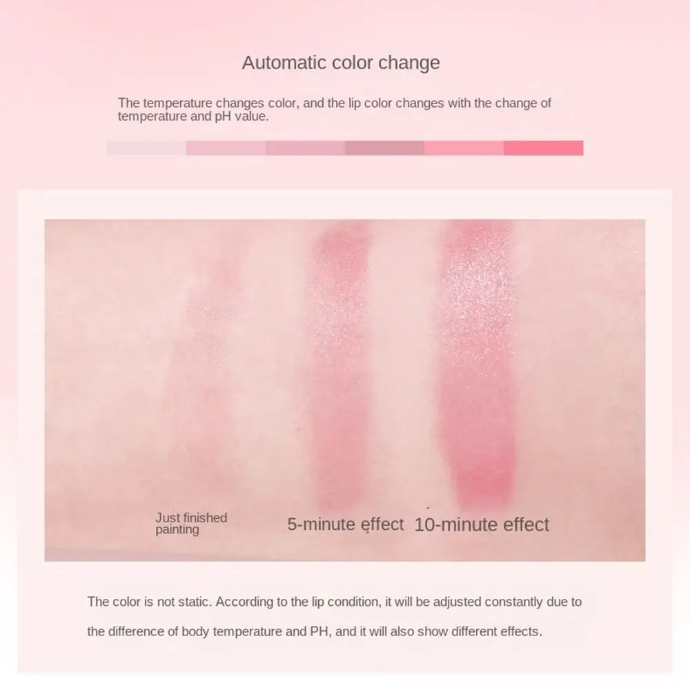 Natuurlijke temperatuurverandering Lippenbalsem Vervagen Liplijnen Temperatuurverandering Kleurveranderende lippenstift Non Stick Waterdicht