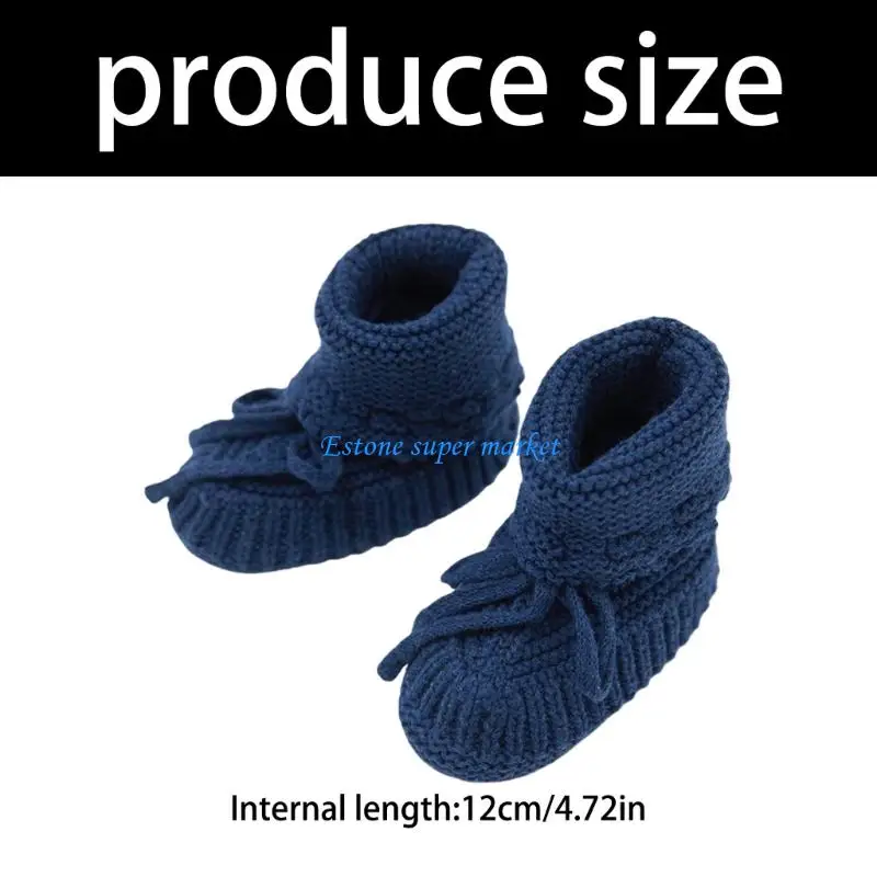 090B أحذية أطفال Prewalker للخريف والشتاء أحذية المشي الحرارية الأولى أحذية محبوكة مصنوعة يدويًا ناعمة #6