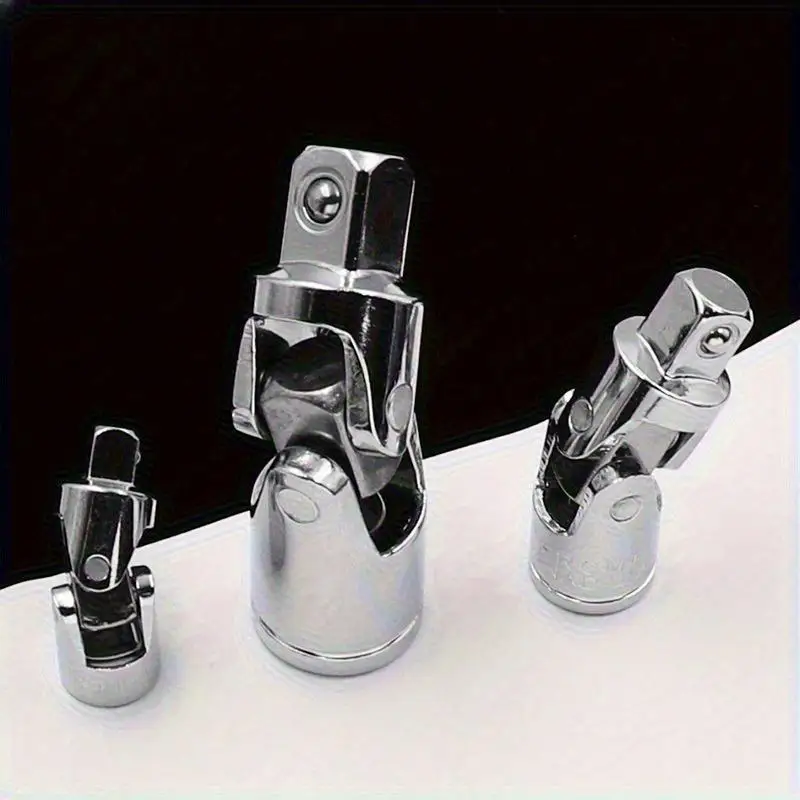 3pcs Universal Joint Set Ratchet Angle Extension Bar Socket Adapter for Manual and Pneumatic Tools