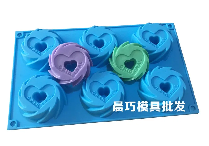 Handmade Soap Mold Six-Hole Cyclone Letter Love Mould 571