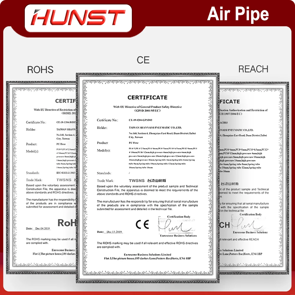 Imagem -02 - Hunst-tubo Pneumático para Compressor Mangueira Componente de Tubulação de ar Tubo Tpu Linha Aérea mm mm 8x5 mm 6x4 mm 10x 6.5 mm