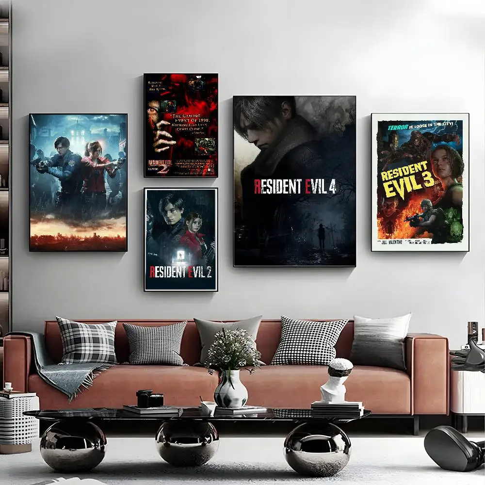 game R-Resident-Evil cool Poster HD art sticky wall waterproof home living room bedroom bar aesthetic decoration