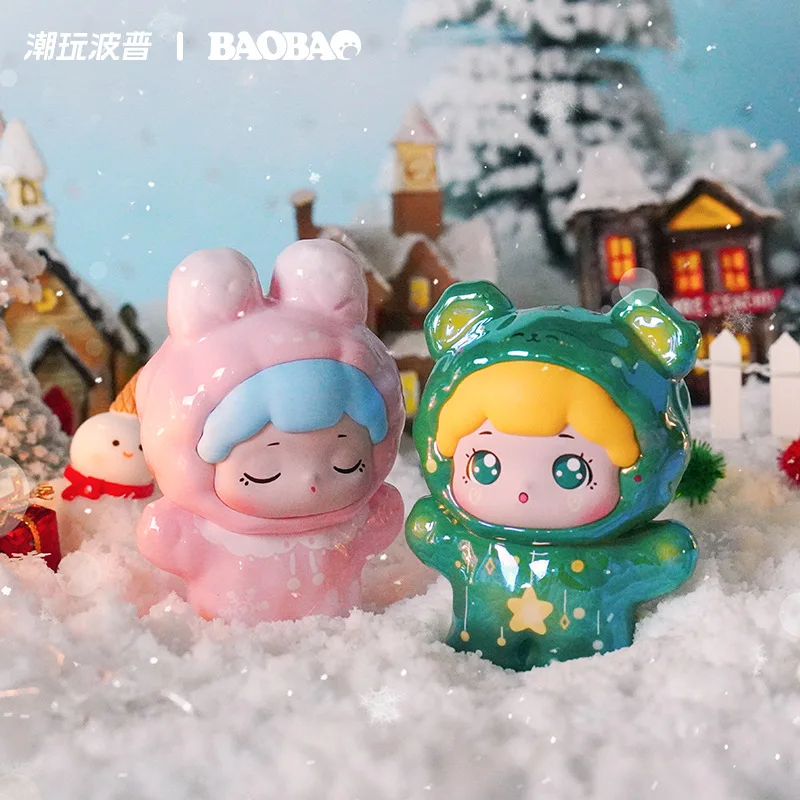 Christmas Series Baobao'S Pet Shop Plus Series Christmas Carnival Wreath Aurora Series Doll Blind Box Toys Desktop Ornament Gift