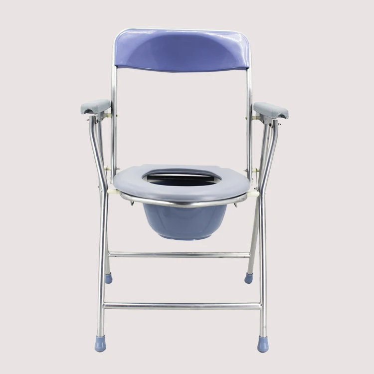 China Factory Healthcare Lightweight Folding Disabled Toilet Chair Elderly Potty Commode Chair for Adults