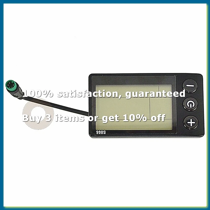 S866 Electric Bike LCD Display E-Bike Electric Scooter Display Meter Control Panel with Waterproof Plug-FABY