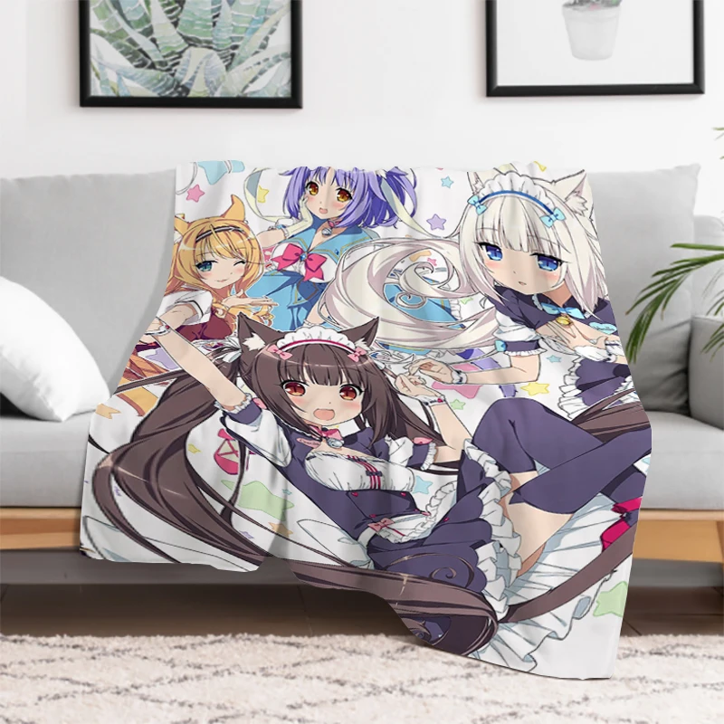 NEKOPARA Anime Game Kid's Blanket Fluffy Soft Blankets for Decorative Sofa Furry Summer Comforter Throw & Throws Bed Double Home