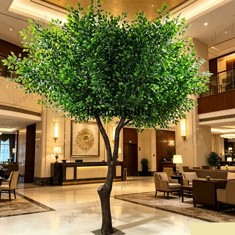 01A simulated banyan tree large fake tree indoor hotel shopping mall floor decoration green plant landscape