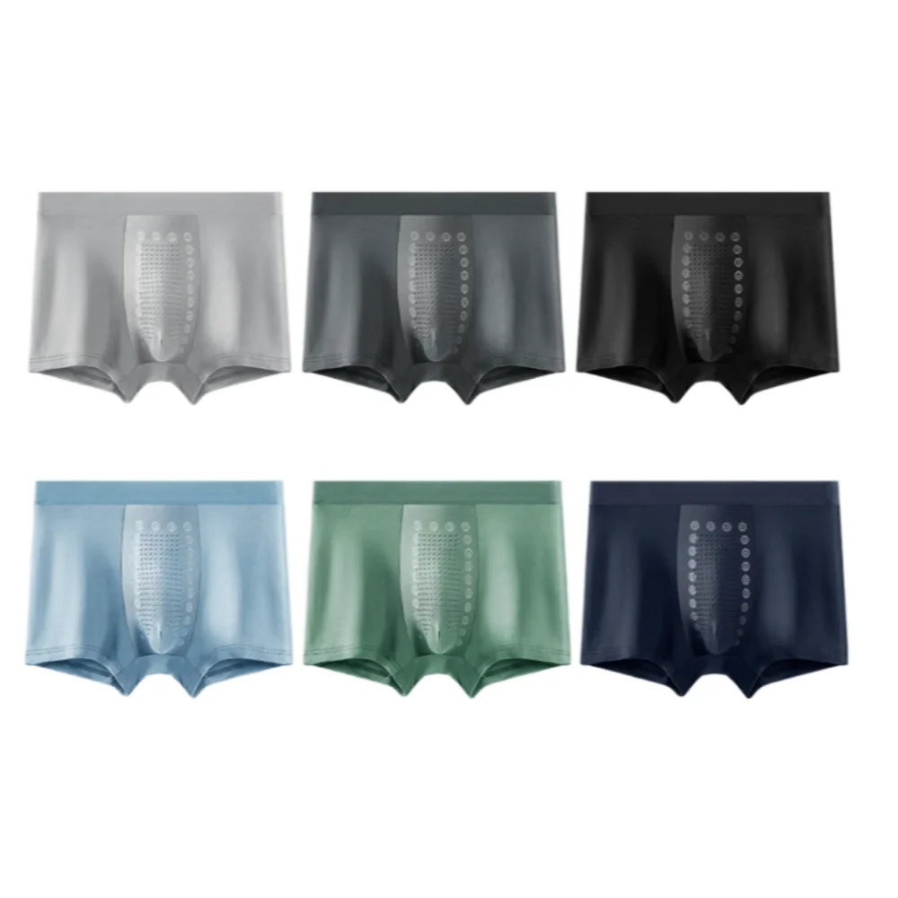 3Pcs 간단한 모달 남자 복서 통기성 란제리 원활한 복서 반바지 팬티 속옷 남성용 남성용 속옷