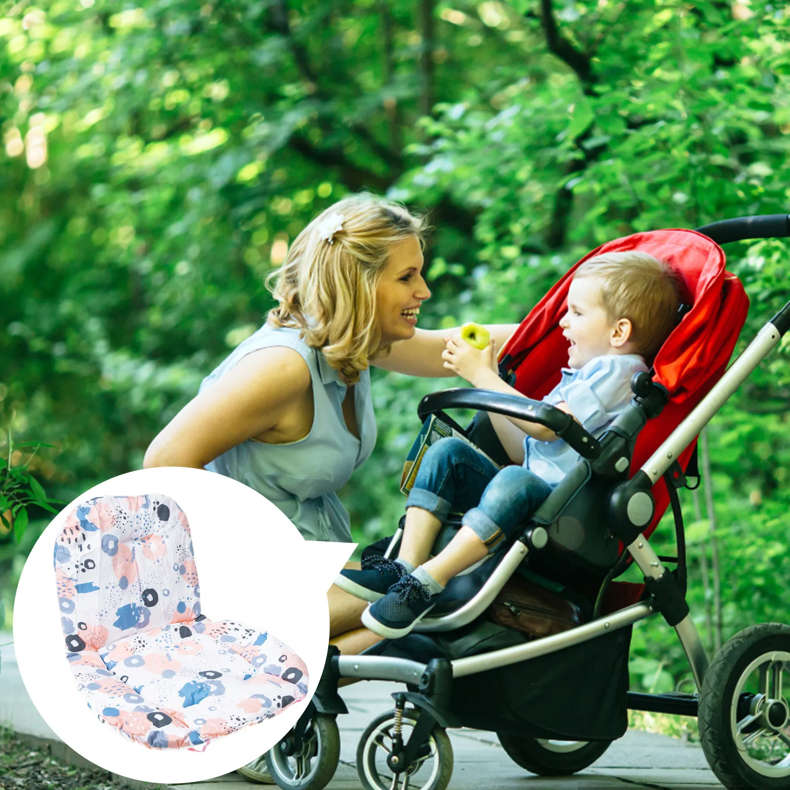

Красочная подушка для детской коляски, хлопковая подкладка для сиденья, вкладыш для стульчика для кормления, мягкая и удобная подушка для детской тележки, для путешествий