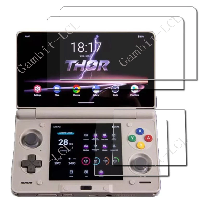 2PCS 9H HD Tempered Glass For AYN THOR Flip Game Console GameHero ON AYNTHOR Games Screen Protector Cover Film