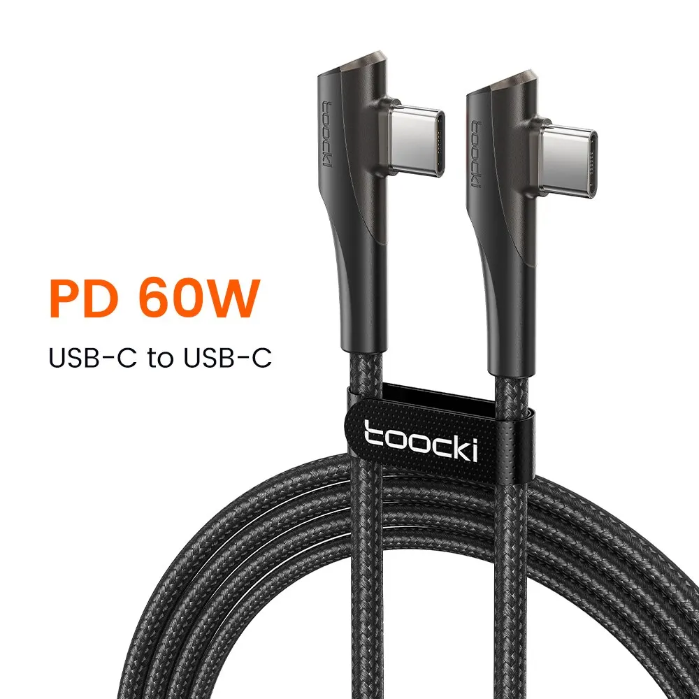 Toocki 60w 100w usb typ c 90 grad dual ellenbogen daten kabel für huawei xiaomi samsung realme