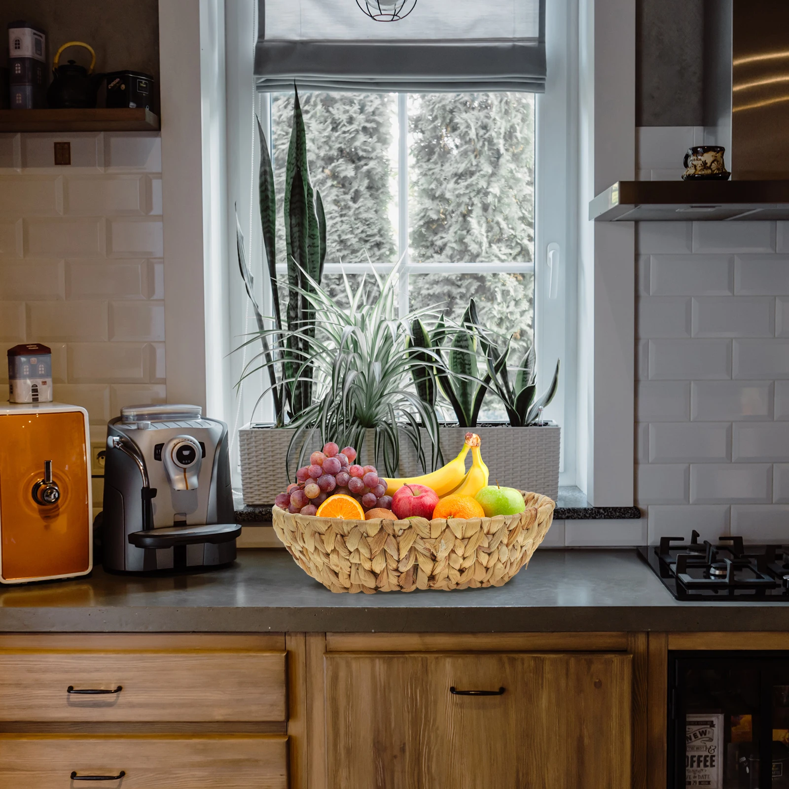 

Natural Storage Basket Round Woven Design Multi Purpose Sundries Holder Basket Storage Baskets