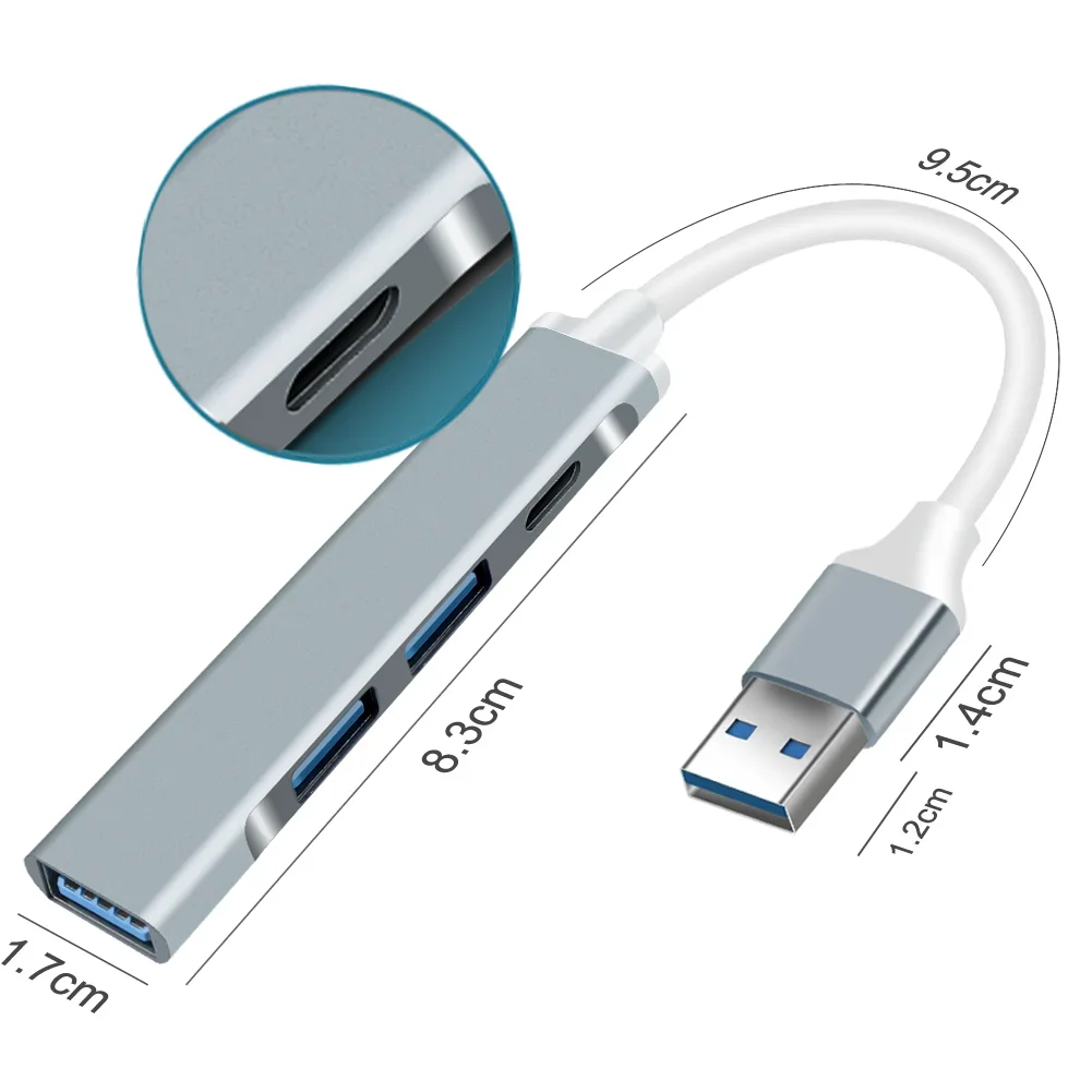 

Док-станция USB C компактная, 4 порта, USB 3,0 2,0