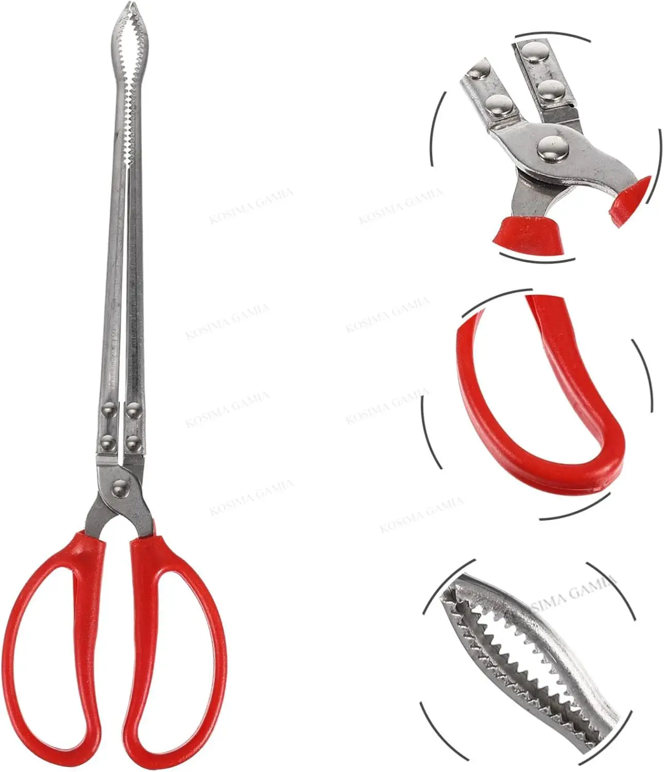 38/52cm Müllzange Krabbenfänger Schmerlenzange Rutschfestes Werkzeug Langer Fischfänger Professionelles Outdoor-Angelzubehör – Detail 5