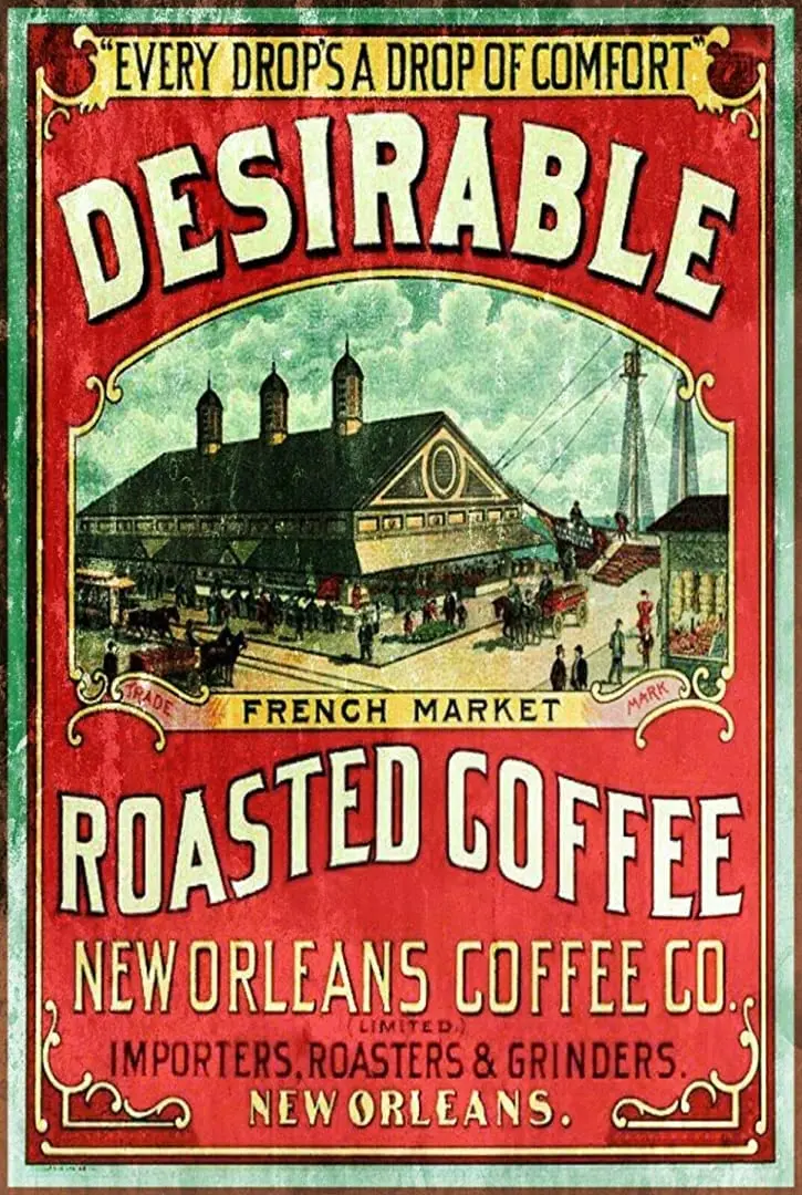 XIAOQIU New Orleans Desirable Coffee Wall Decor Metal Tin Sign
