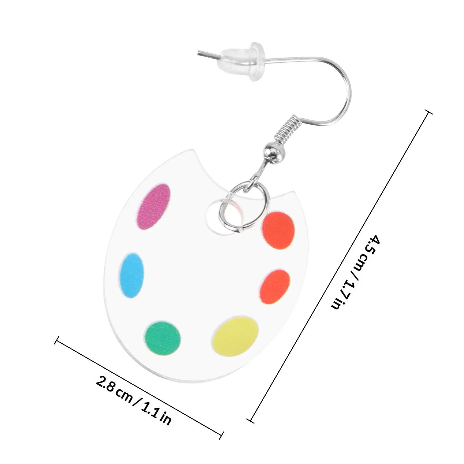 1Pair Palette Earrings Creative Fashion Earring for Women Lightweight Rust Resistant Hypoallergenic Stylish Jewelry Ear