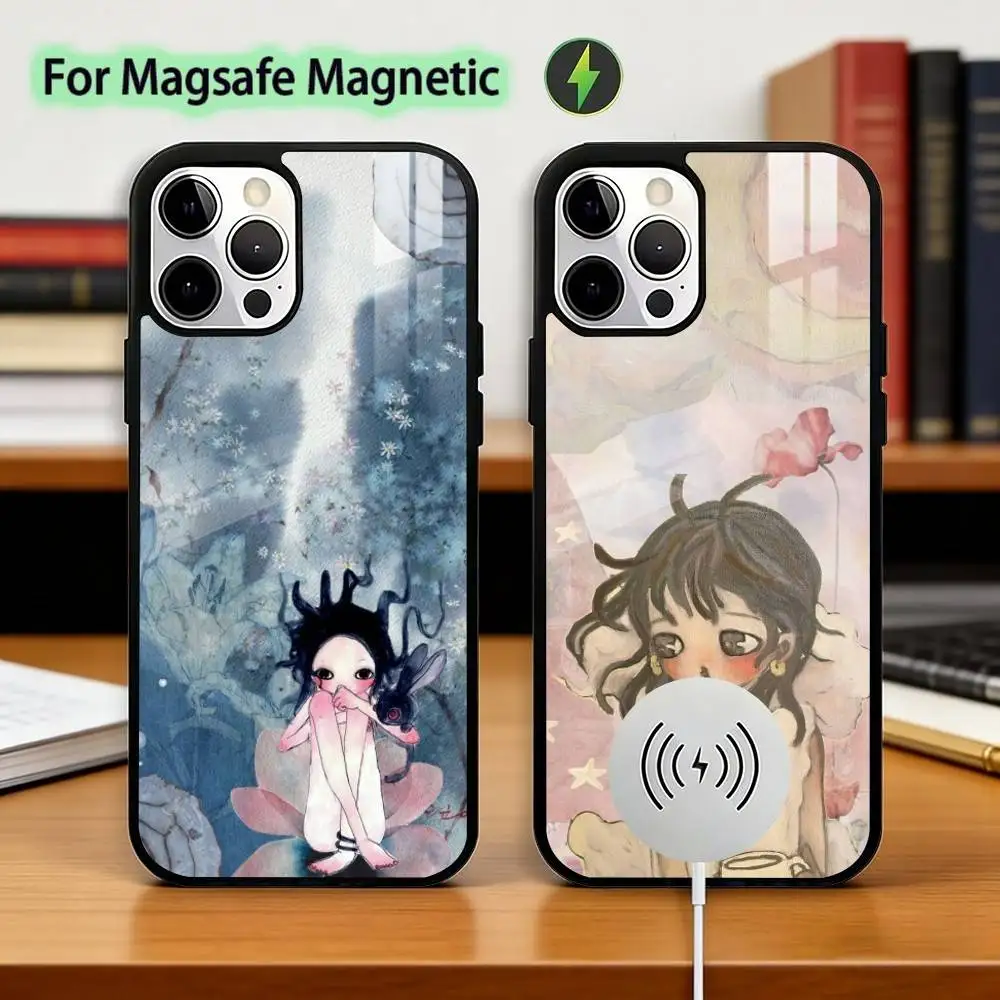 

Aya Takano P-paintings Phone Case For iPhone17,16,15,14,13,12,11 Plus,Pro Magnetic with Magsafe Wireless Charging