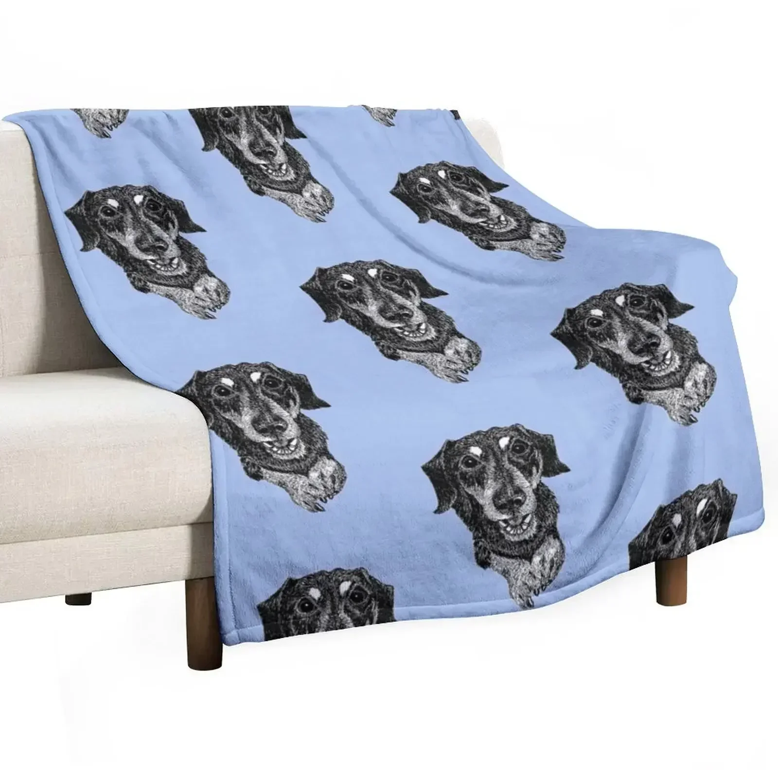 Rosie the Dachshund Throw Blanket Stuffeds Furry Plaid wednesday Blankets