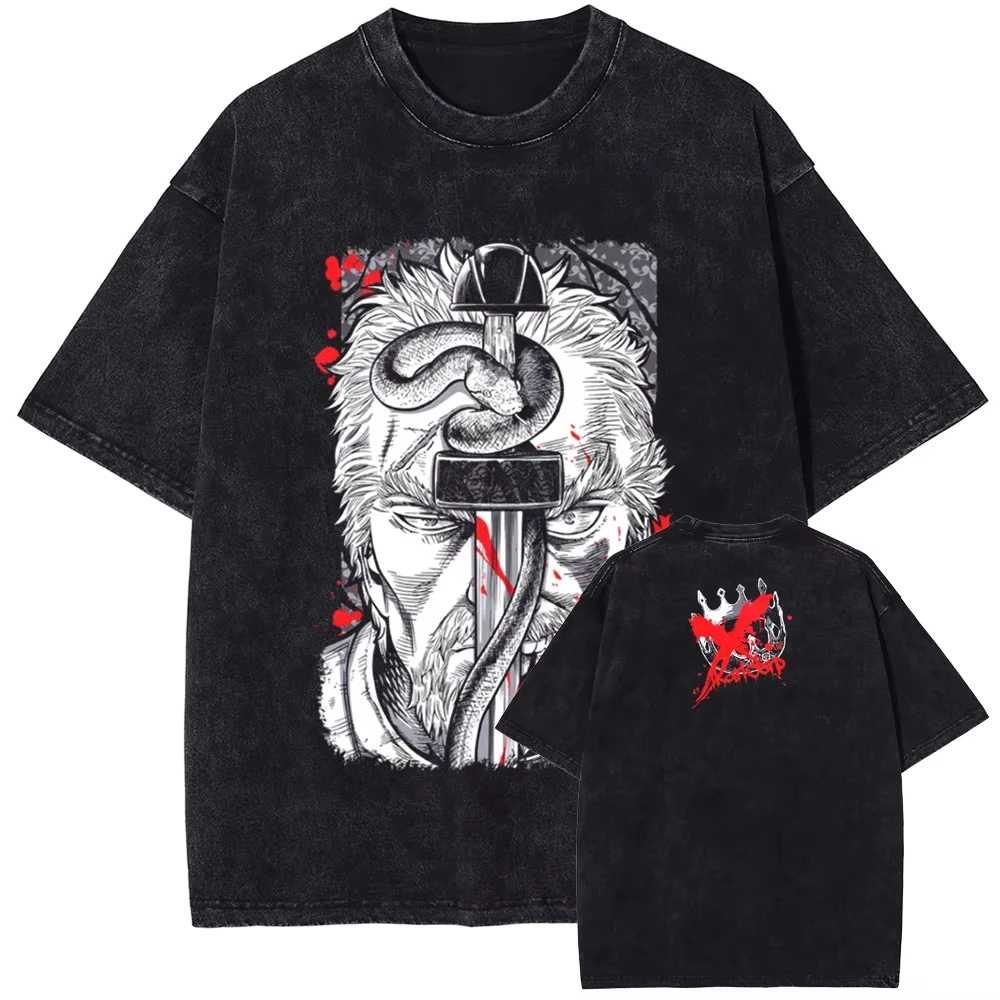 

Men Vintage Tshirt Streetwear Anime Graphic Print T-Shirt Harajuku Cotton Summer Short Sleeve Gym Top