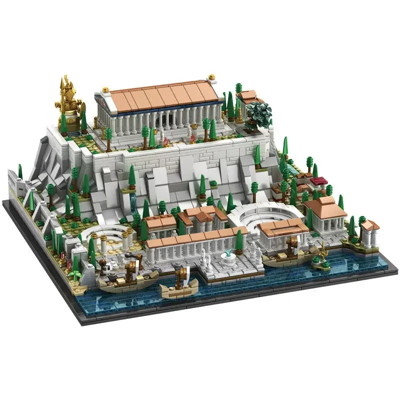 1988PCS MOC Castle Greece Acropolis of Athens Building Block Kit Castle Tower Architecture Educational Brick Model Toy Kid Gift