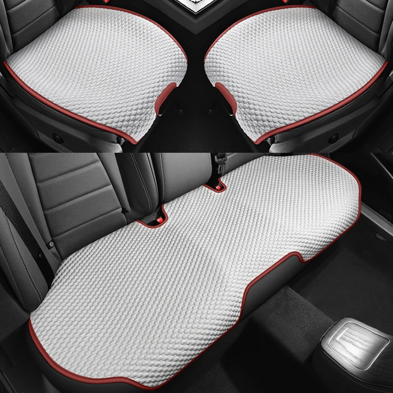 

Real Silk Car Seat Cover Cushion Seat Universal Front Rear Seat Cover Auto Chair Seat Protector Mat Pad Interior Accessories