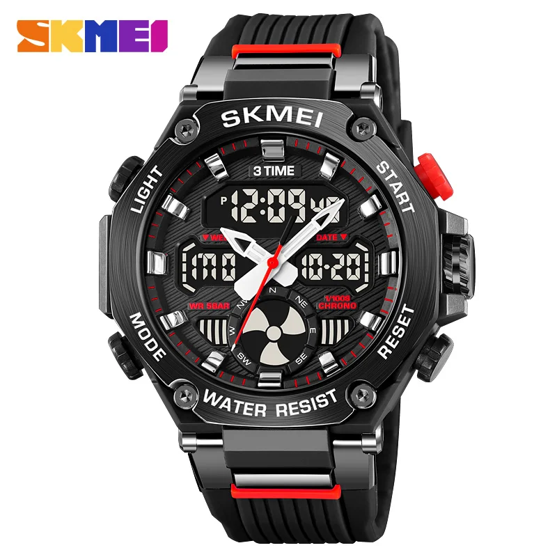 SKMEI 2223 S-shock Sport Watch for Man 3Time Digital Watches Countdown Stopwatch Waterproof Fashion Men\'s Clock Original