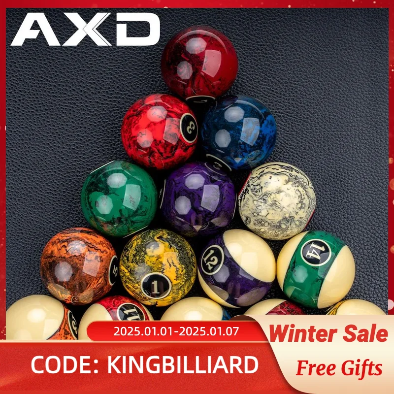 AXD 16pcs Billiard Pool Ball Set with 57.2mm  Resin Balls  Professional Nine Ball for Pool Cue Billiard Accessories