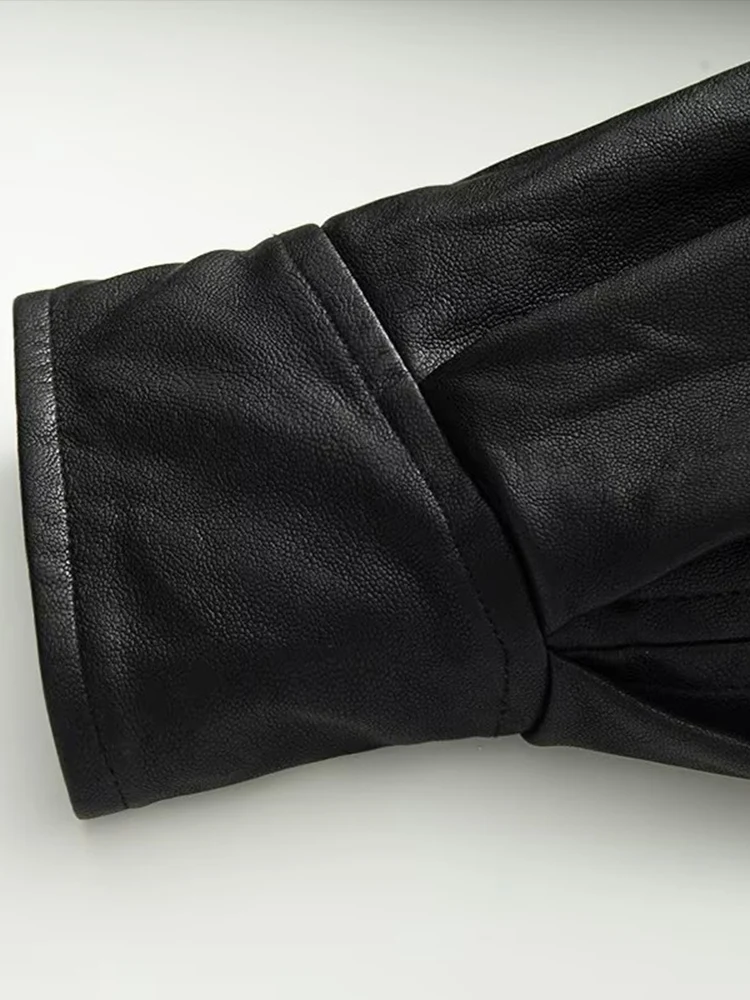 ملابس نسائية خريفية جديدة على الطراز الأوروبي والأمريكي سترة جلدية عصرية فرنسية راقية فضفاضة ضيقة