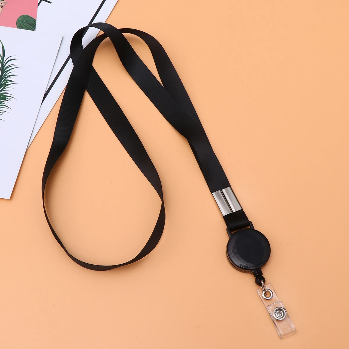 

4 Pcs Lanyard Neck Strap Black Id Holder Badge Work Permit Card Keychain Material Referees Students Workers
