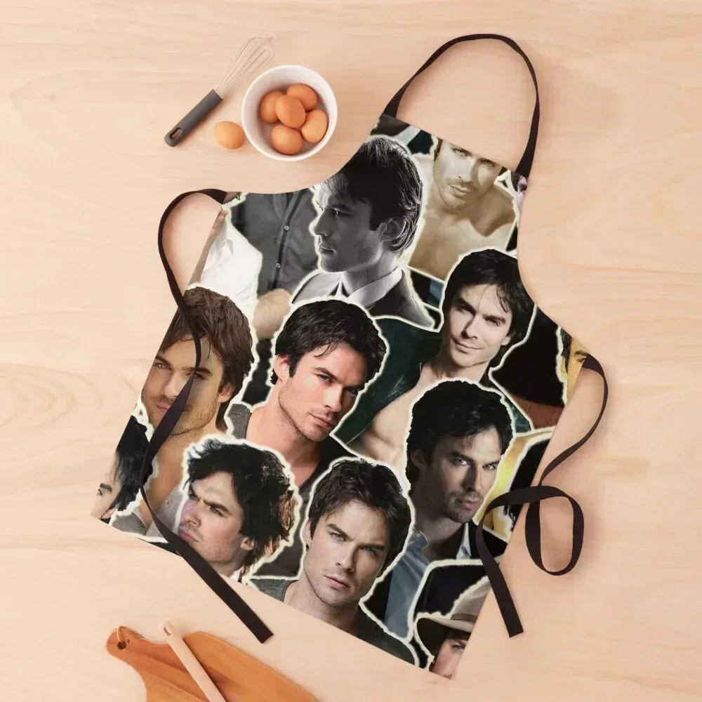 

Ian Somerhalder collage Damon - Sagittarius Apron for home useful pieces Art Home and kitchen products cleanings Apron