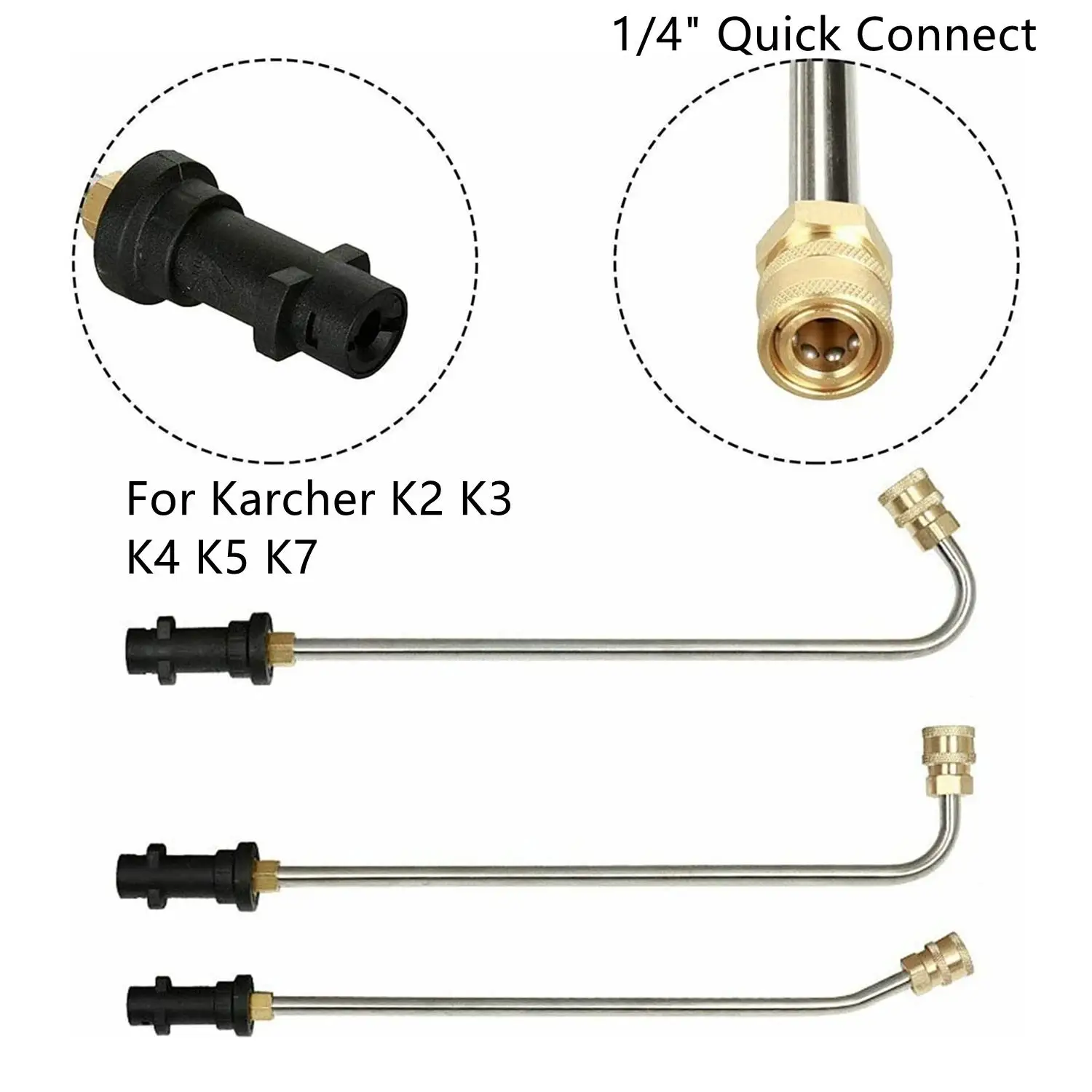 Curved Extension Wand For KARCHER K2 K3 K4 K5 K7 Pressure Wash Gun Lance With Spray Nozzles