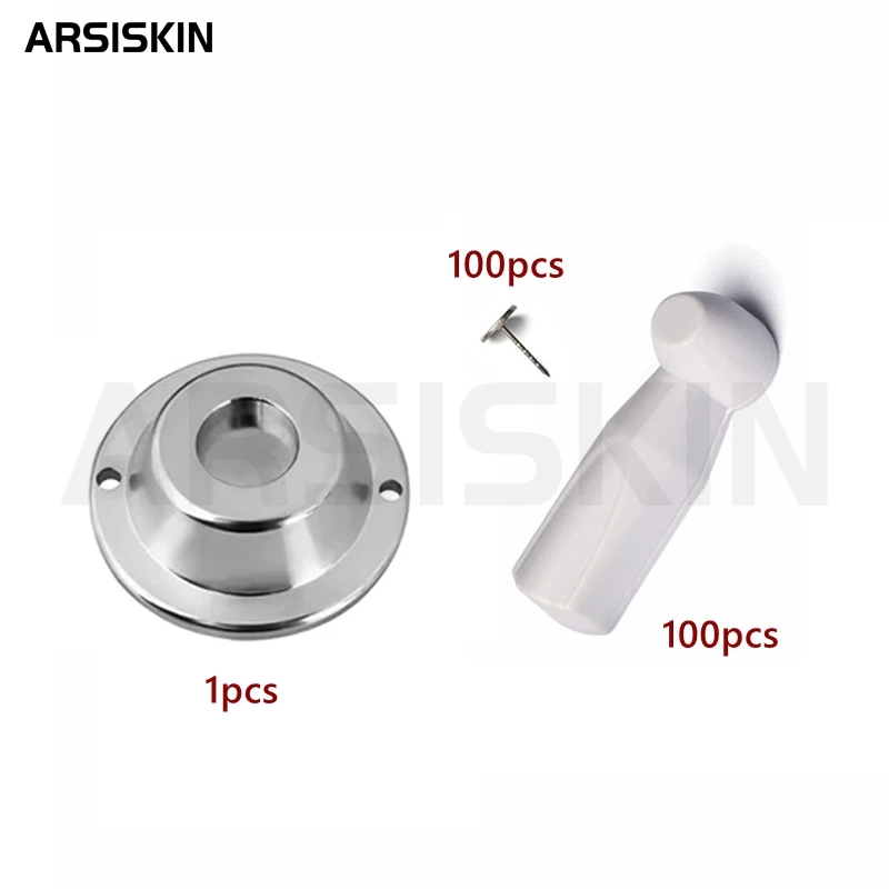 แท็กกันขโมยสำหรับซูเปอร์มาร์เก็ต 100 ชิ้น แบบ EAS ขนาดเล็ก พร้อมค้อนปลดล็อค สำหรับเสื้อผ้า AM 58kHz ตัวล็อคแม่เหล็กกันขโมย พร้อมที่เปิด