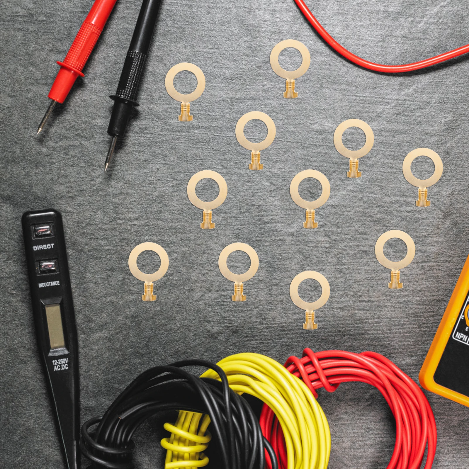 

100 Pcs Ground Terminal Cable Connector Electric Wire Copper Lugs Assortment