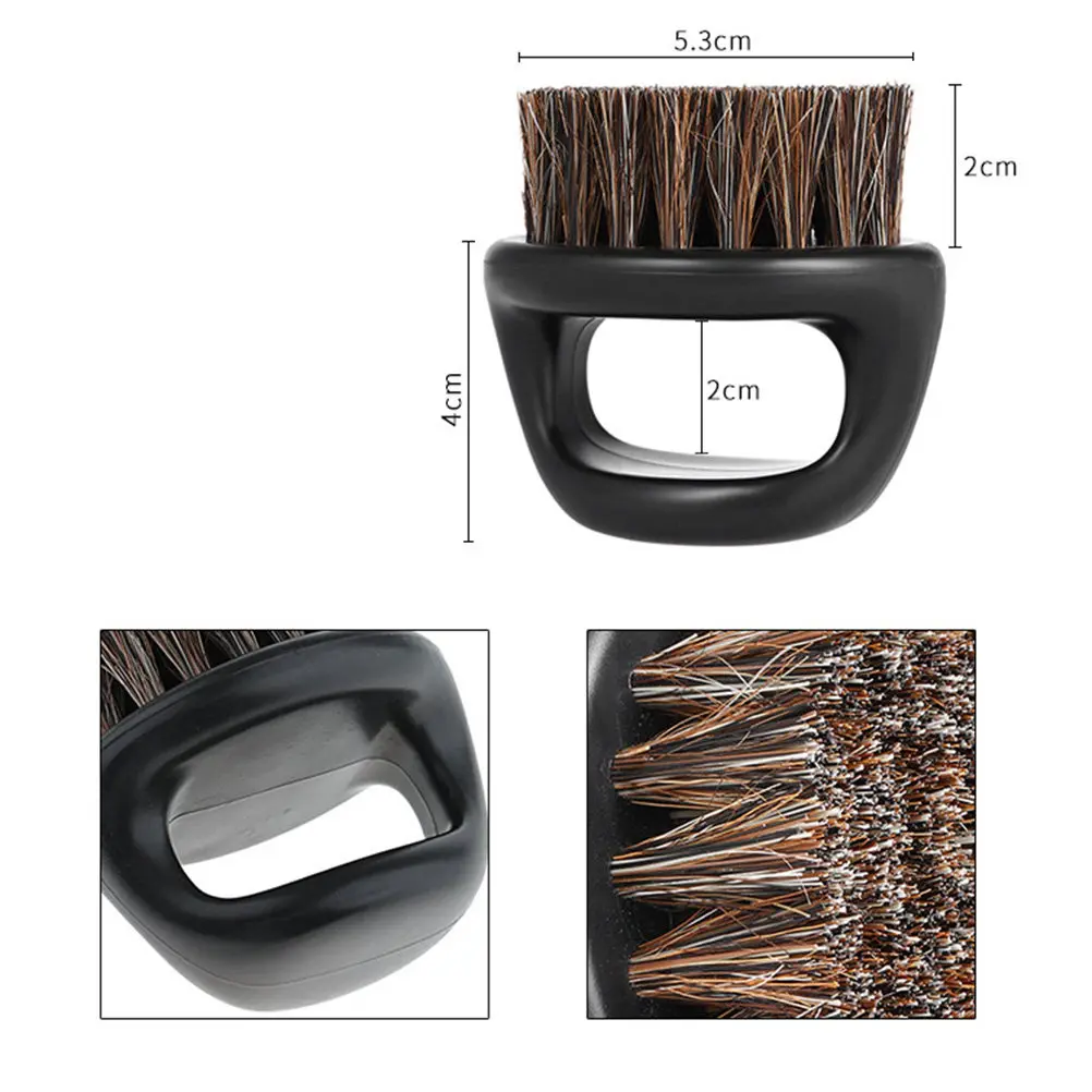 2Pcs Portable Boar Bristle Beard Brush Travel Shave Brush Black Handle Men Natural Ergonomic Shaving Grooming Tool
