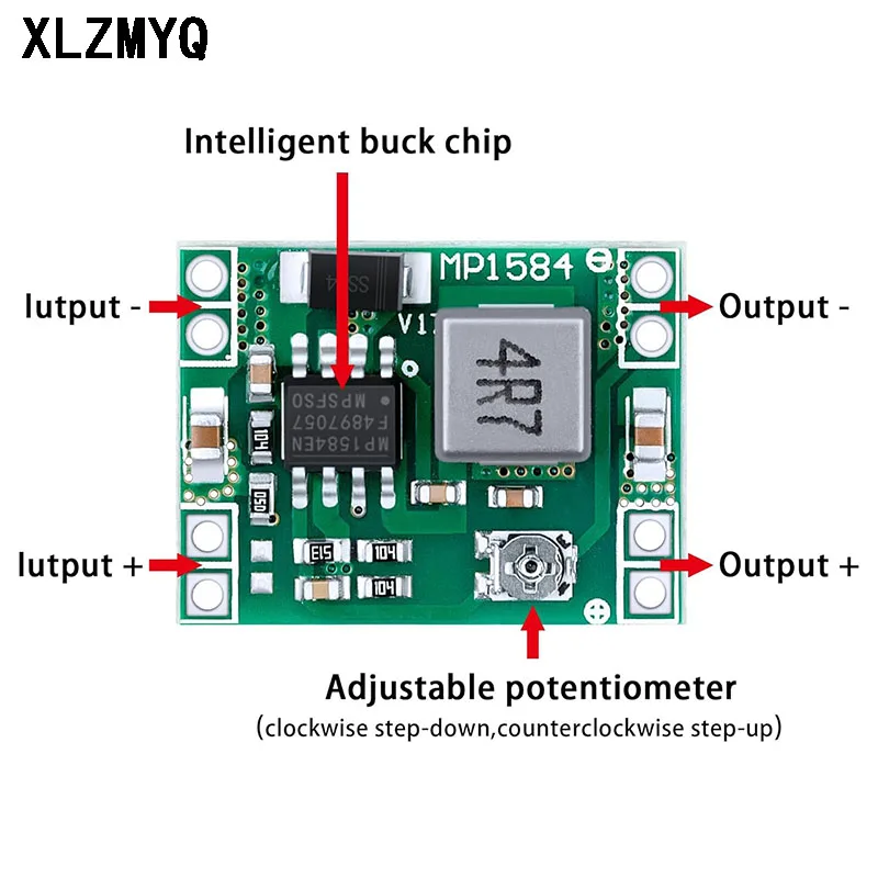 100pcs Mini MP1584EN DC-DC Buck Converter Adjustable Power Module 24V to 12V 9V 5V 3V 3A DC DC Step-Down Power Module DIY Kit