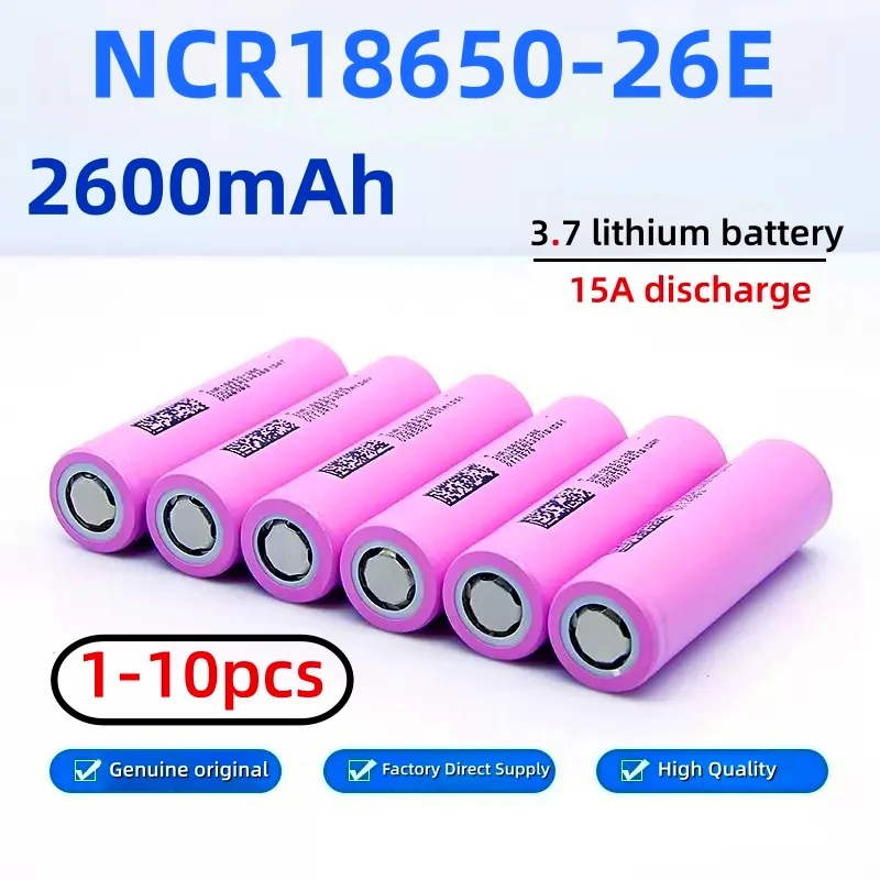2026New 18650 2600mAh Battery 3.7V 13A Discharge Lithium Ion Rechargeable Battery for Powerbank Lamp Flashlight 18650 Batteries