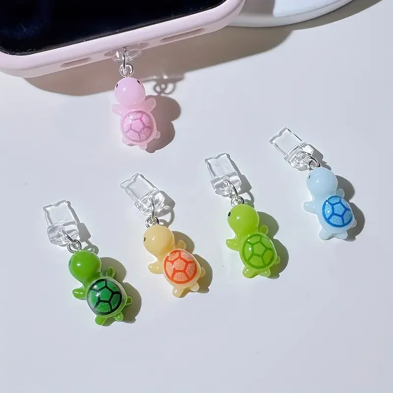 

1Pcs Practical Cute Mini Resin Turtle Charm Dust Plugs Suitable for Mobile Phone, Tablets, Laptops with Type-C & Lightening Port