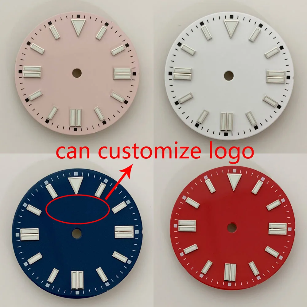 Quadrante NH35 da 28,5 mm quadrante viola chiaro cielo blu rosa per gli accessori dell'orologio con movimento meccanico automatico NH35 possono personalizzare il logo